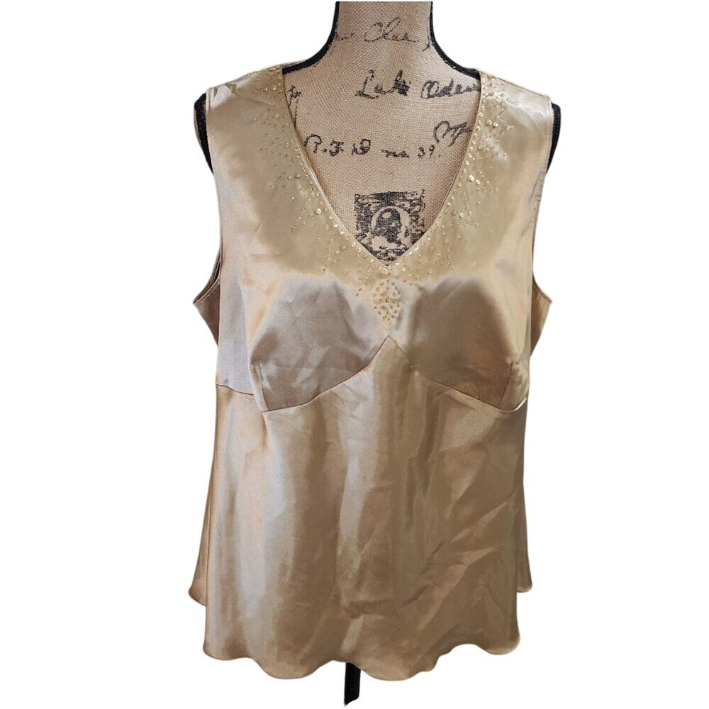 Cato gold beaded tank top plus size 18/20